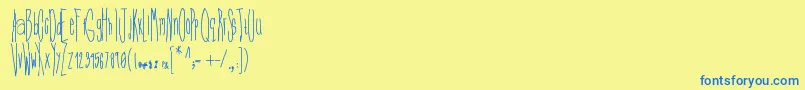 Missmelancholy Font – Blue Fonts on Yellow Background