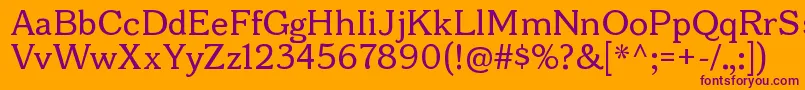 Weitere Informationen zur BonoborgRegular-Schriftart BonoborgRegular-Schriftart – Violette Schriften auf orangefarbenem Hintergrund