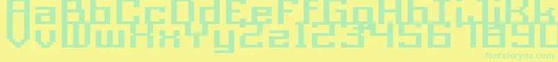 Шрифт Acme9RegularBoldXtnd – зелёные шрифты на жёлтом фоне