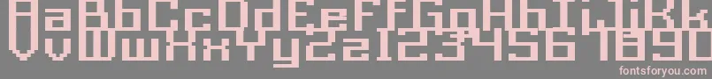 Fonte Acme9RegularBoldXtnd – fontes rosa em um fundo cinza