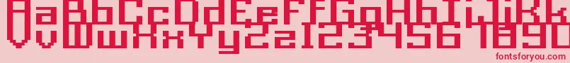 Acme9RegularBoldXtnd Font – Red Fonts on Pink Background