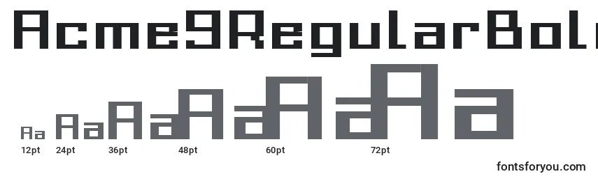 Размеры шрифта Acme9RegularBoldXtnd