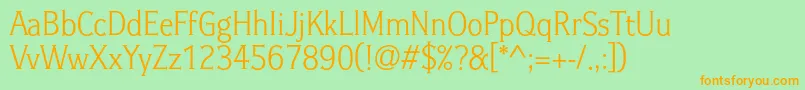 Idealgothic Font – Orange Fonts on Green Background