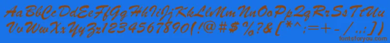 Parsek Font – Brown Fonts on Blue Background