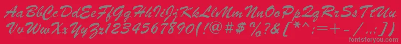 Parsek-Schriftart – Graue Schriften auf rotem Hintergrund