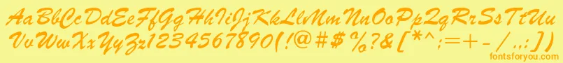 Parsek Font – Orange Fonts on Yellow Background