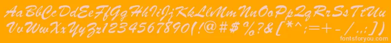 Parsek Font – Pink Fonts on Orange Background