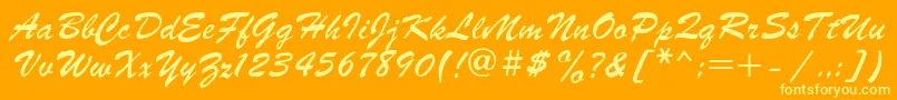 Parsek Font – Yellow Fonts on Orange Background
