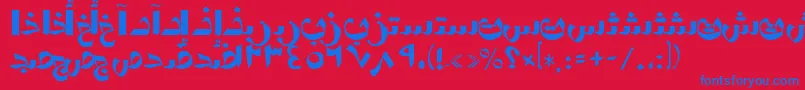 Police AymShormSUNormal. – polices bleues sur fond rouge