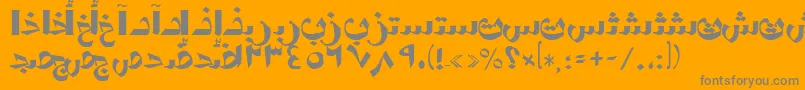 Шрифт AymShormSUNormal. – серые шрифты на оранжевом фоне