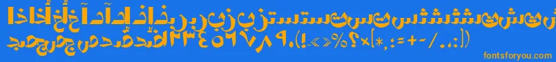 AymShormSUNormal. Font – Orange Fonts on Blue Background