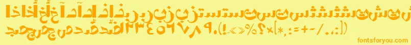 AymShormSUNormal. Font – Orange Fonts on Yellow Background