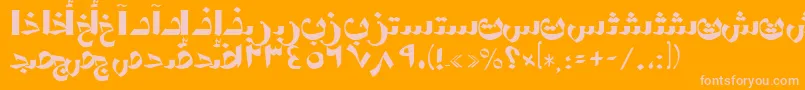 フォントAymShormSUNormal. – オレンジの背景にピンクのフォント