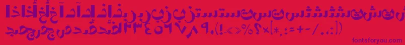 AymShormSUNormal. Font – Purple Fonts on Red Background