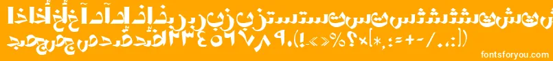 AymShormSUNormal. Font – White Fonts on Orange Background