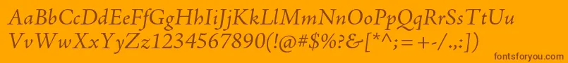 AjensonproIt Font – Brown Fonts on Orange Background