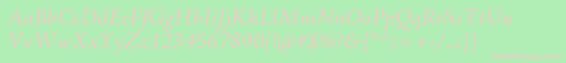 AjensonproIt Font – Pink Fonts on Green Background