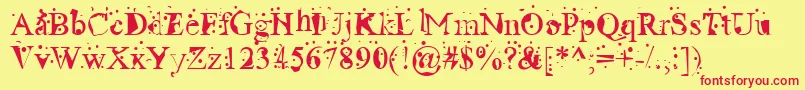 Radio Font – Red Fonts on Yellow Background