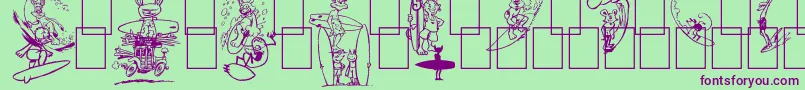 フォントGoodVibers – 緑の背景に紫のフォント
