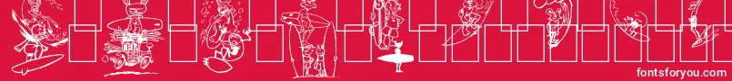 Fonte GoodVibers – fontes brancas em um fundo vermelho