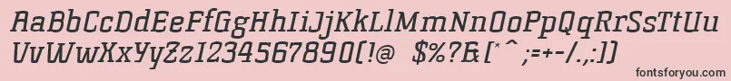 KorneuburgSlabRegularSlanted Font – Black Fonts on Pink Background