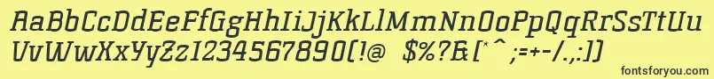 KorneuburgSlabRegularSlanted Font – Black Fonts on Yellow Background