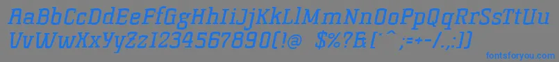 KorneuburgSlabRegularSlanted Font – Blue Fonts on Gray Background
