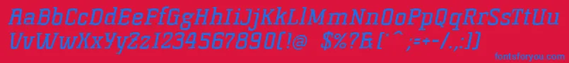KorneuburgSlabRegularSlanted Font – Blue Fonts on Red Background