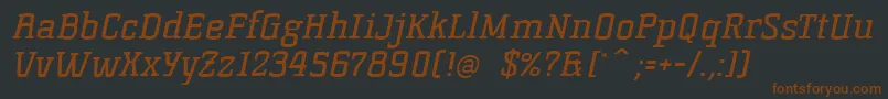 KorneuburgSlabRegularSlanted Font – Brown Fonts on Black Background