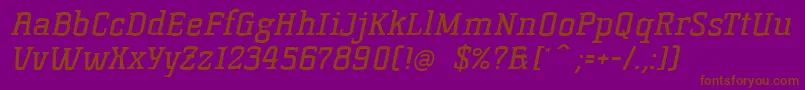 KorneuburgSlabRegularSlanted Font – Brown Fonts on Purple Background
