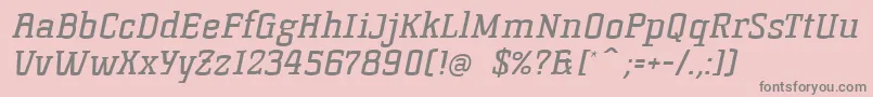 Шрифт KorneuburgSlabRegularSlanted – серые шрифты на розовом фоне