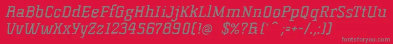 KorneuburgSlabRegularSlanted Font – Gray Fonts on Red Background