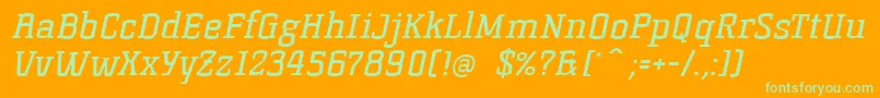 KorneuburgSlabRegularSlanted Font – Green Fonts on Orange Background