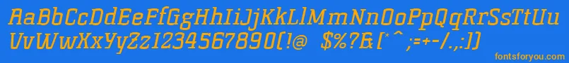 KorneuburgSlabRegularSlanted Font – Orange Fonts on Blue Background