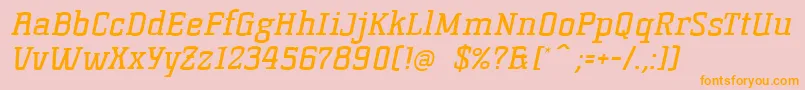 KorneuburgSlabRegularSlanted Font – Orange Fonts on Pink Background