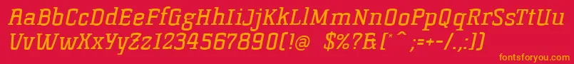 KorneuburgSlabRegularSlanted Font – Orange Fonts on Red Background