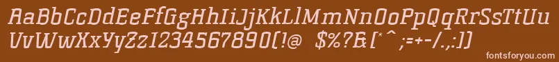 KorneuburgSlabRegularSlanted Font – Pink Fonts on Brown Background