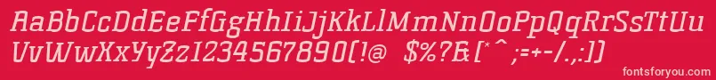 KorneuburgSlabRegularSlanted Font – Pink Fonts on Red Background