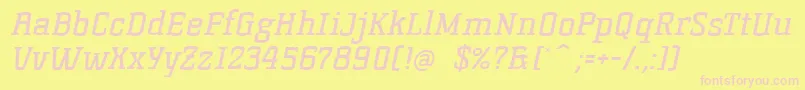 KorneuburgSlabRegularSlanted Font – Pink Fonts on Yellow Background