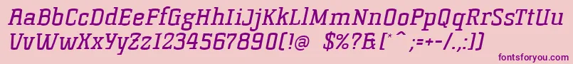 KorneuburgSlabRegularSlanted Font – Purple Fonts on Pink Background