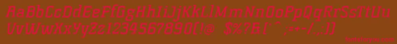 KorneuburgSlabRegularSlanted Font – Red Fonts on Brown Background