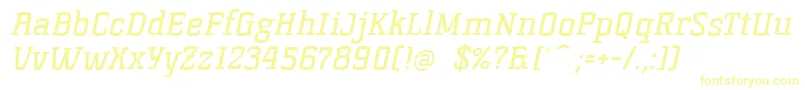 KorneuburgSlabRegularSlanted Font – Yellow Fonts on White Background