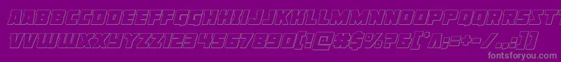 Libertylegionoutital Font – Gray Fonts on Purple Background