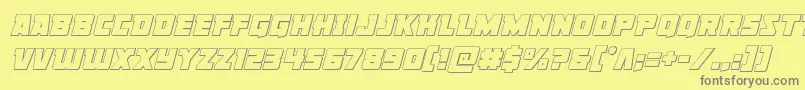 Libertylegionoutital Font – Gray Fonts on Yellow Background