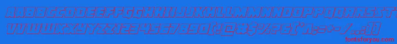 Libertylegionoutital Font – Red Fonts on Blue Background