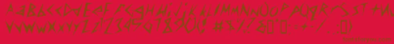 Amplifier Font – Brown Fonts on Red Background