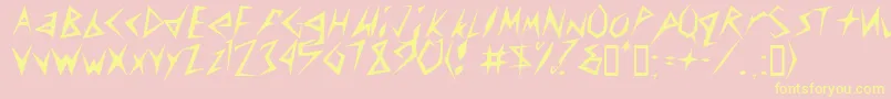 Amplifier-Schriftart – Gelbe Schriften auf rosa Hintergrund