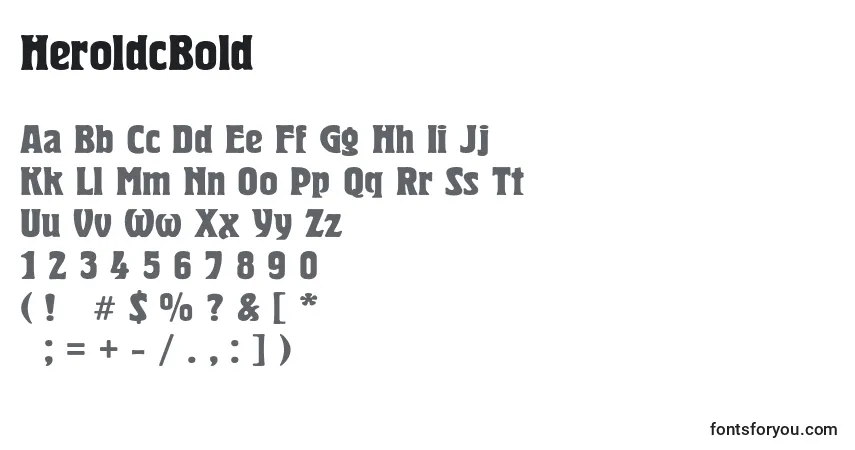 A fonte HeroldcBold – alfabeto, números, caracteres especiais