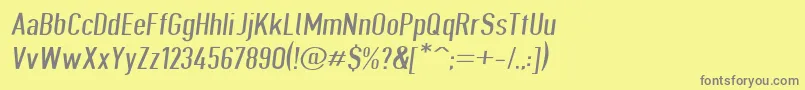 フォントGiveahootdpextobl – 黄色の背景に灰色の文字