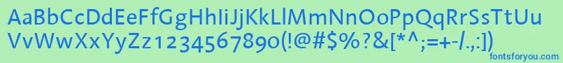 LinotypeAroma Font – Blue Fonts on Green Background